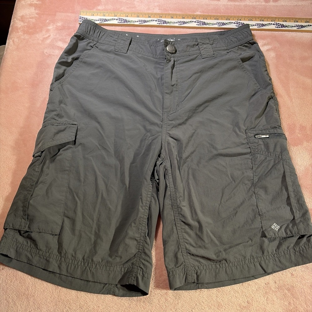 Columbia Cargo Shorts Mens Sz 30 Grey Omni-Wick Hiking Fish Outdoor Gorpcore.